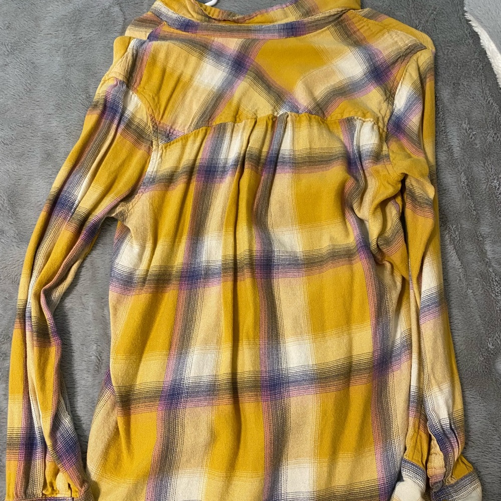 Yellow Flannel Button Down - Picture 2 of 4